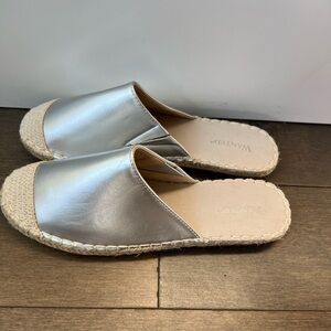 Silver Slip On Espadrilles